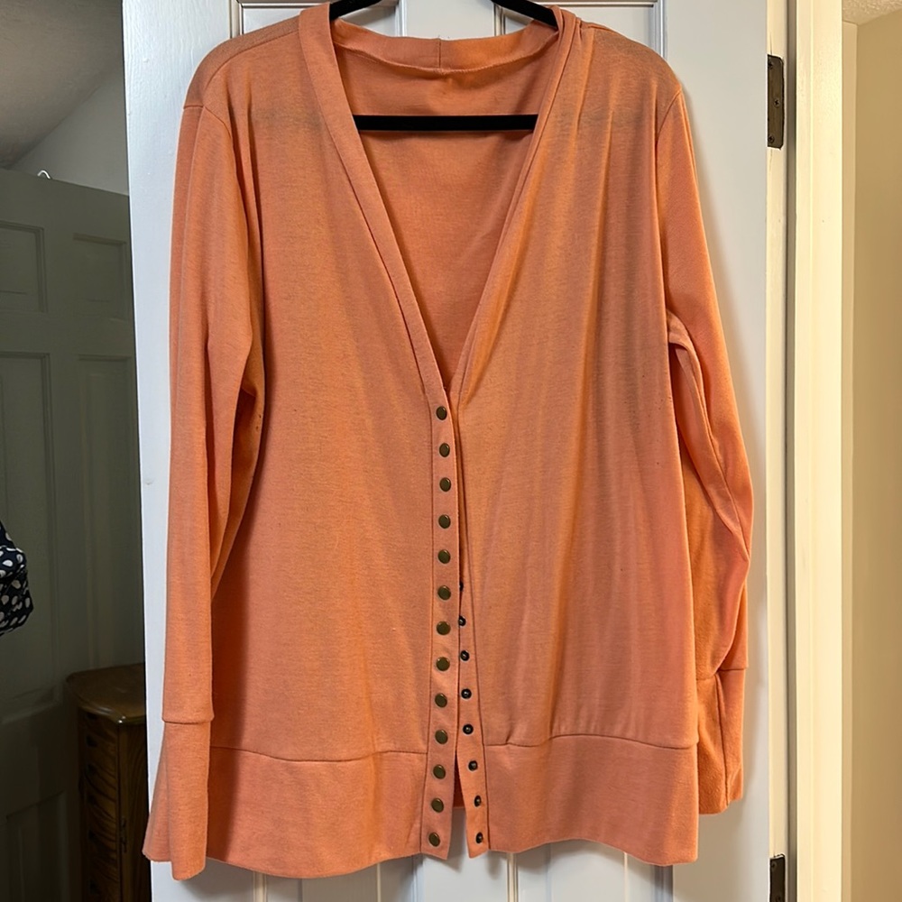 Basic Faith Casual Cardigans Coral 3XL
